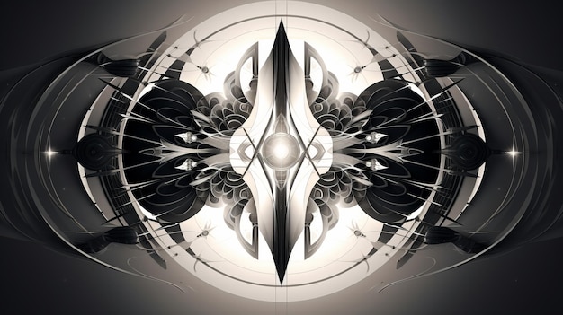 Una imagen en blanco y negro de un diseño abstracto