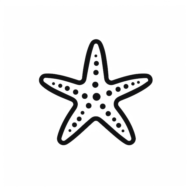 una imagen en blanco y negro de una estrella de mar sobre un fondo blanco ai generativo