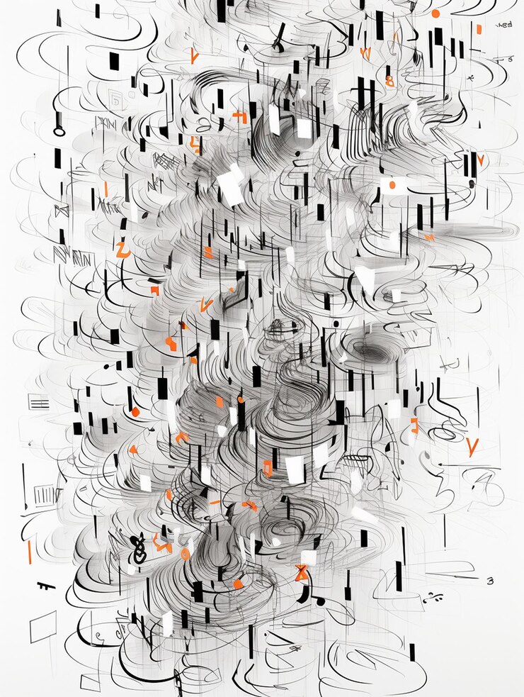Foto una imagen en blanco y negro de una gran imagen abstracta de un fondo abstracto en negro y naranja.