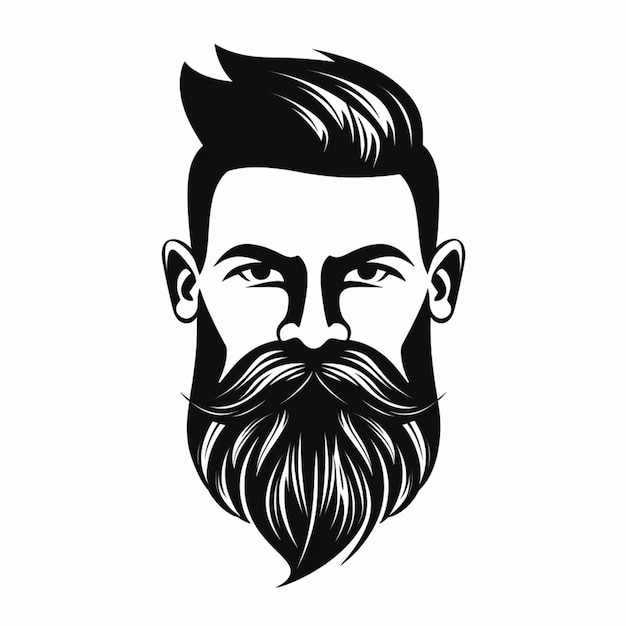 Una imagen en blanco y negro de un hombre con barba generativa ai