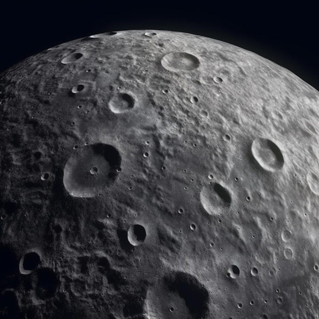 Una imagen en blanco y negro de la luna con la luna de fondo.