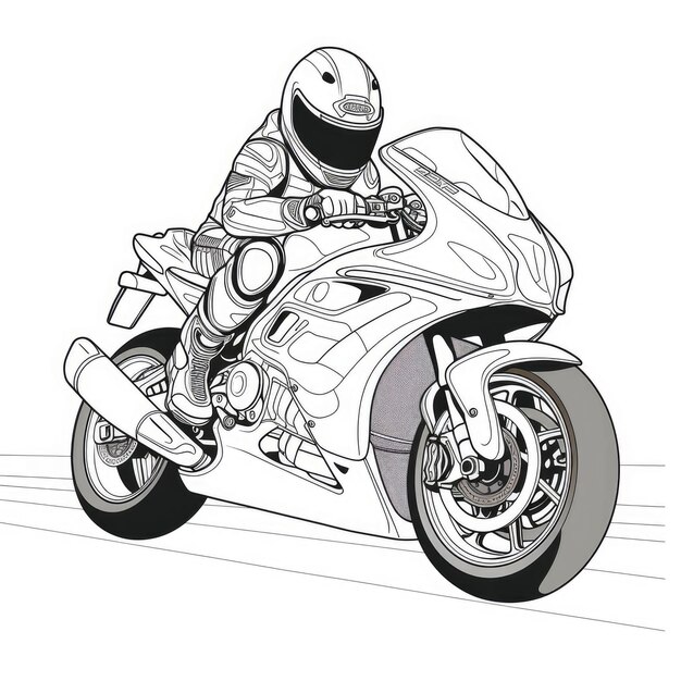 Imagen en blanco y negro de una motocicleta de carreras