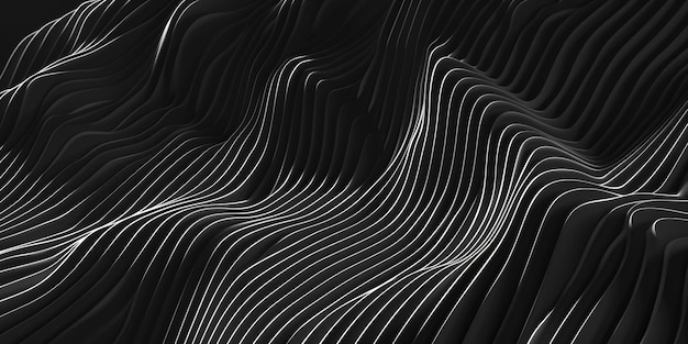 Una imagen en blanco y negro de una ola con muchas líneas de fondo