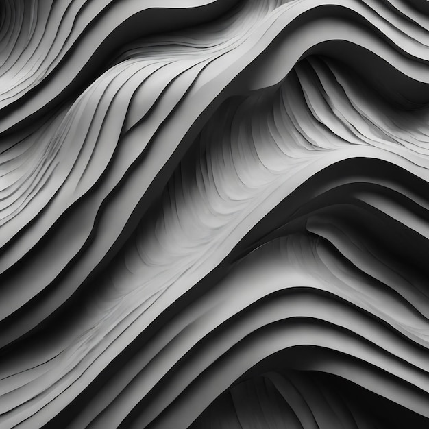 Una imagen en blanco y negro de una pared con un patrón ondulado