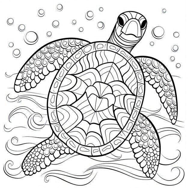 Imagen en blanco y negro de una tortuga de espalda plana