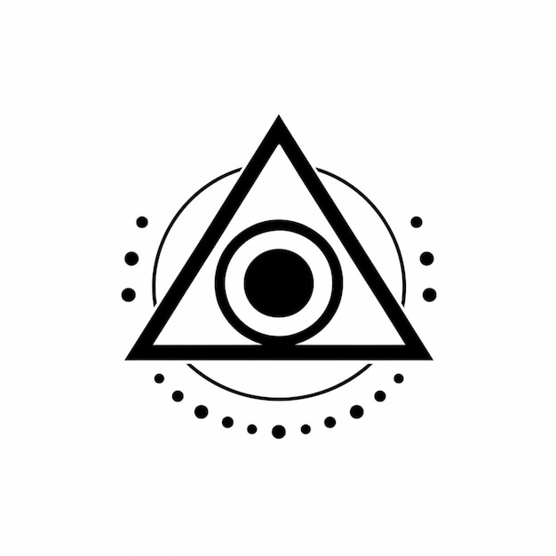 Foto una imagen en blanco y negro de un triángulo con un ojo dentro de la ia generativa