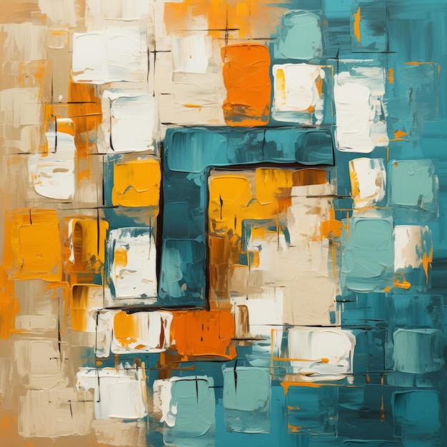 Imagen de bloque de color vibrante en estilo número 29 en lienzo texturizado