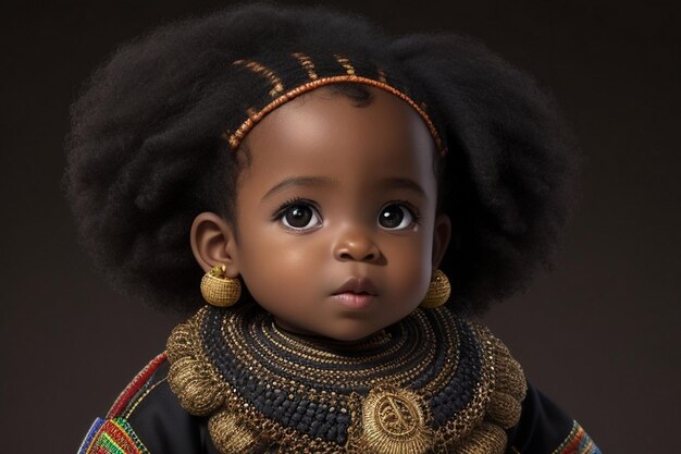 Imagen de una bonita niña africana para el mes de la historia negra