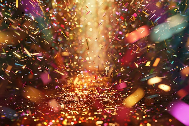 una imagen borrosa de un brillo colorido con una luz brillante detrás de él