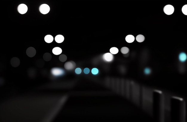 Una imagen borrosa de una calle con luces y un letrero que dice iluminar