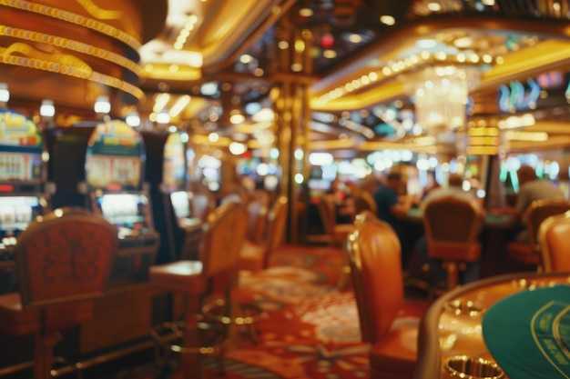 Imagen borrosa de los juegos de casino en un crucero