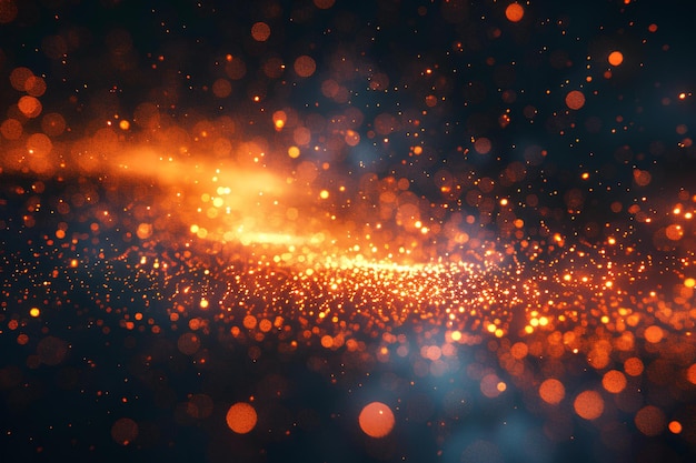 Una imagen borrosa de luces naranjas sobre un fondo negro