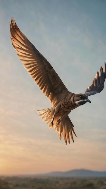 Una imagen borrosa de un pájaro volando en el cielo