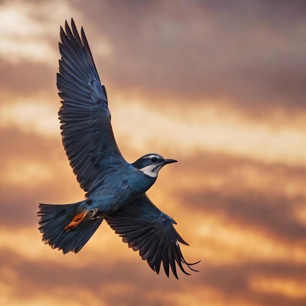 Una imagen borrosa de un pájaro volando en el cielo