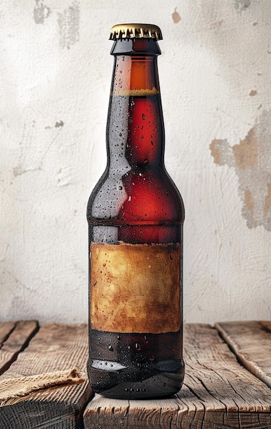 Imagen de botella de cerveza en el interior generada por la IA