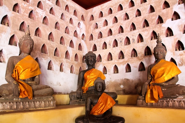 Imagen de Buda en Wat Si Saket en Vientiane, Laos.