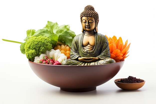 Foto imagen de buddha bowl con espacio libre para el texto