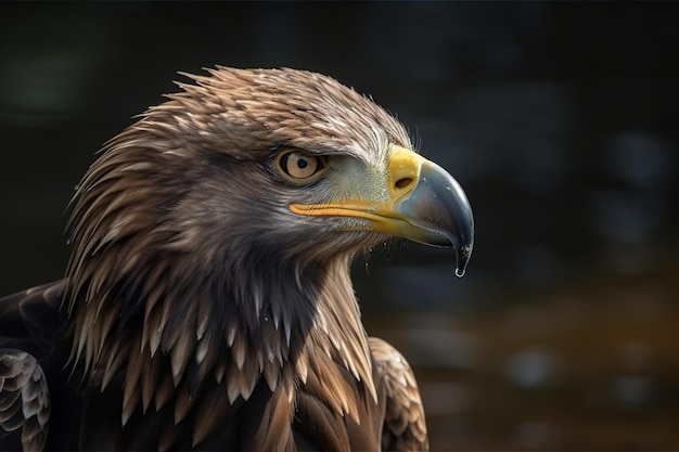 Imagen de una cabeza de águila marina o cabeza de águila pescadora Fauna Animales Aves Ilustración IA generativa