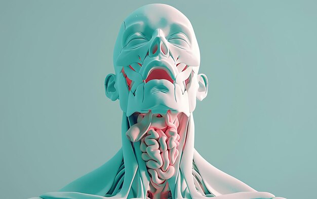 una imagen de una cabeza humana con la boca abierta