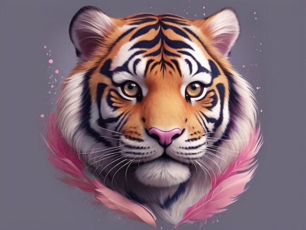 Foto imagen de cabeza de tigre con ia generada