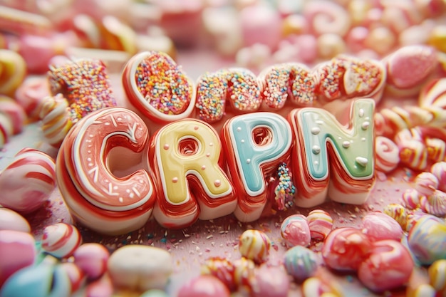 Imagen de calidad superior de dulces texto estilo de dibujos animados efecto de texto editable alto detalle 8K