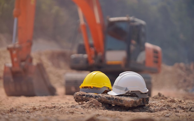 Imagen de calidad superior de la empresa de construcción que trabaja en el sitio