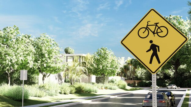 imagen de la calle carril bici en un barrio