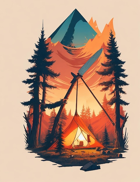 Imagen de Camping Ai para el diseño de camisetas