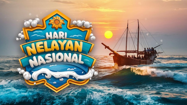 Una imagen cautivadora de un brillante y colorido Hari Nelayan Nasional Día Nacional de los Pescadores