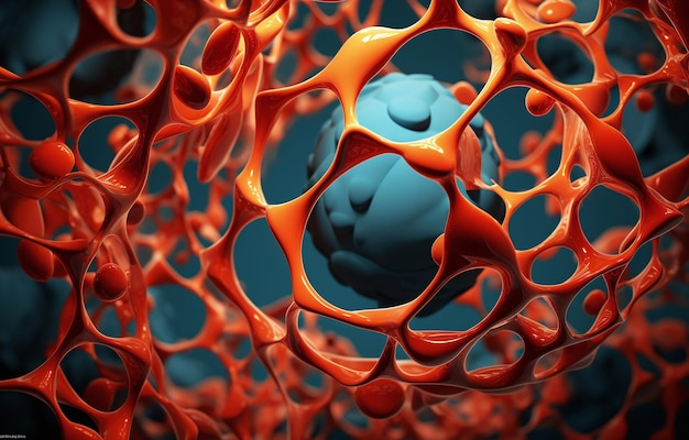 Esta imagen de cerca es de lo que parece células en un cuerpo