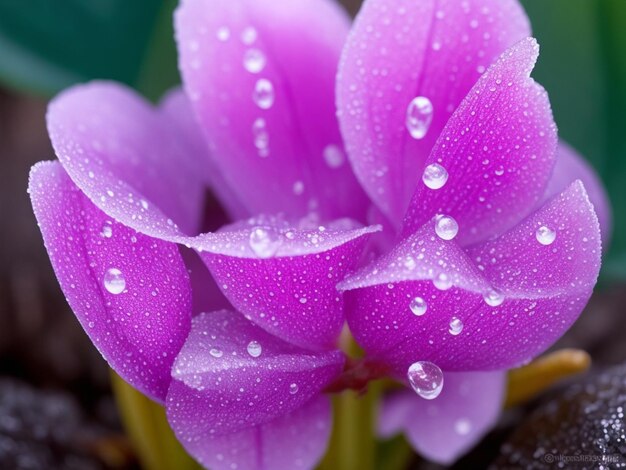 imagen de cerca de una hoja con gotas de agua