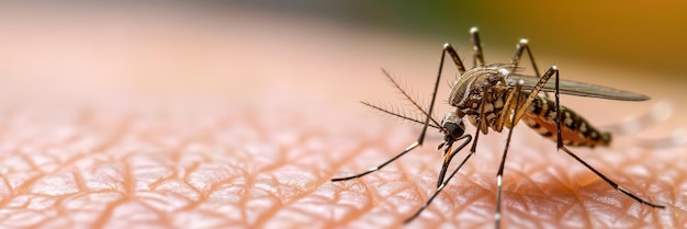 Foto una imagen de cerca de un mosquito que se alimenta de la piel humana potencialmente útil para conceptos relacionados con la curación