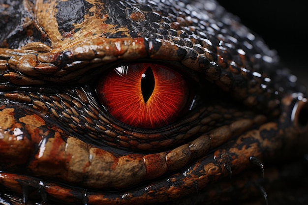 una imagen de cerca de un ojo de lagarto