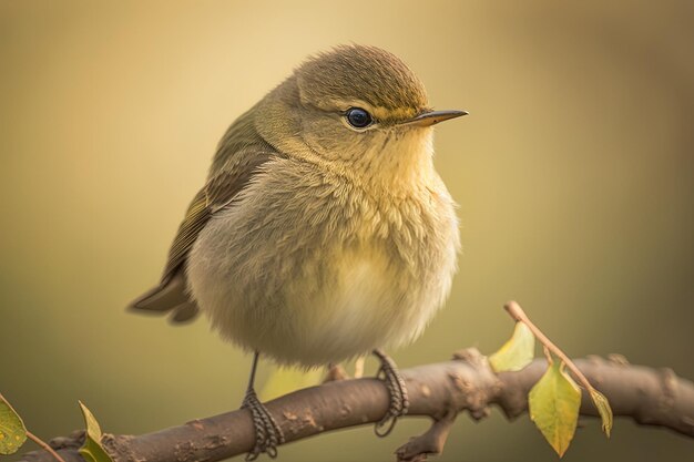 imagen de cerca de un pájaro mosquitero posado en la rama de un árbol