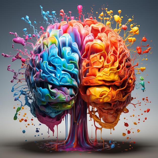 Imagen de cerebro coloreado.