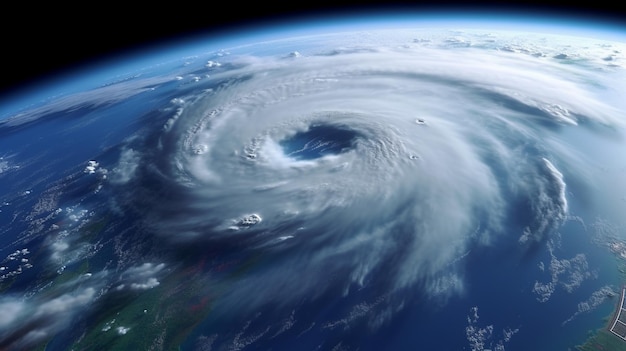 Una imagen de un ciclón tropical sobre el océano.