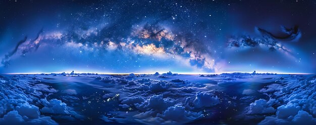 Foto una imagen de un cielo nocturno con el océano y el hielo en primer plano