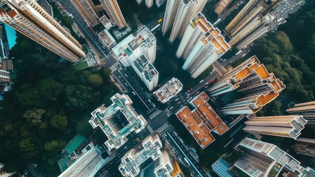 Imagen de la ciudad moderna desde arriba