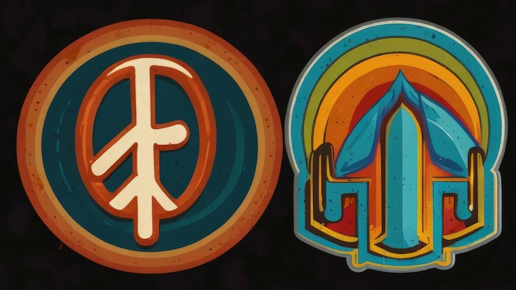 Foto una imagen colorida de un arcoíris y un logotipo de arco iris