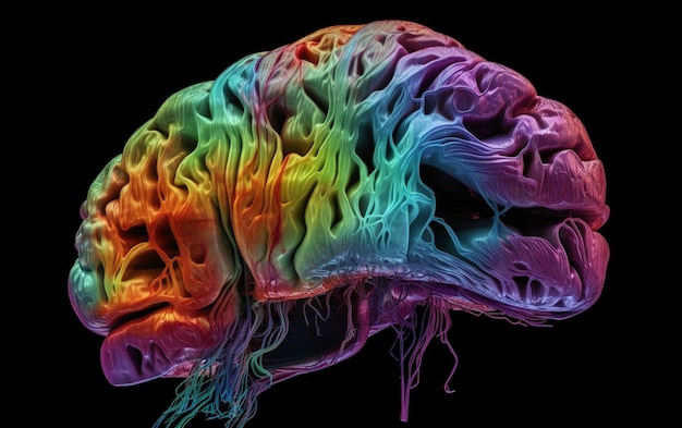 Una imagen colorida de un cerebro humano.