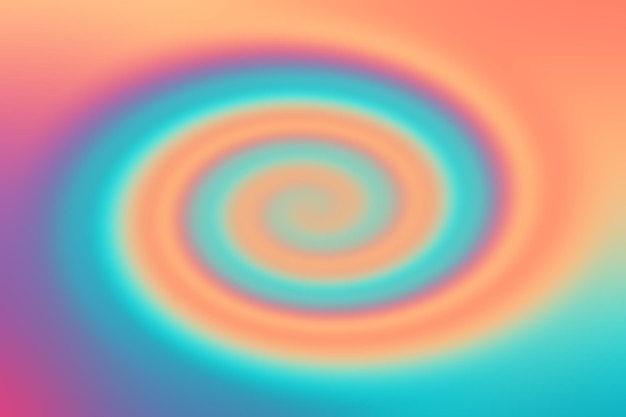 una imagen colorida de una espiral con un fondo azul y naranja
