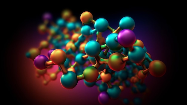 Una imagen colorida de una estructura molecular con la palabra 'g'