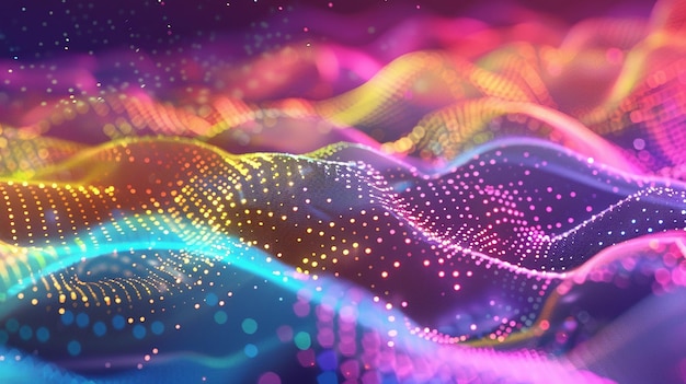 una imagen colorida de un fondo de color arco iris con las palabras brillar en la oscuridad
