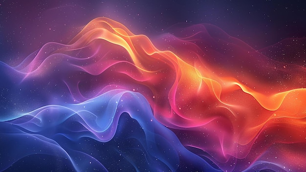 una imagen colorida de un humo púrpura y naranja con un fondo púrpura