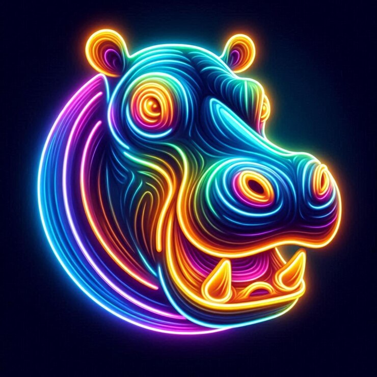 Foto una imagen colorida de un icono vectorial de rinoceronte
