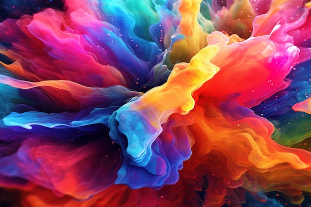 una imagen colorida del líquido de color arco iris