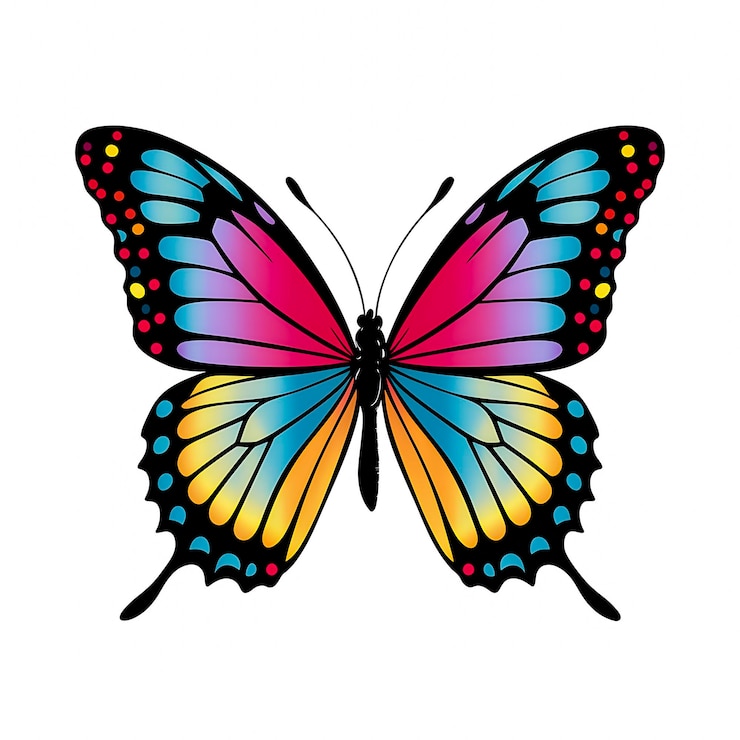 Imagen colorida de la mariposa