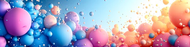 Una imagen colorida de muchos globos de diferentes colores