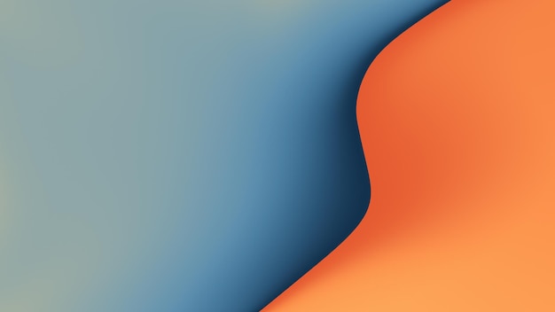 una imagen colorida de un objeto azul y naranja con un borde rojo