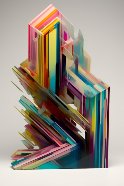Una imagen colorida de un objeto de vidrio con las letras z en él.